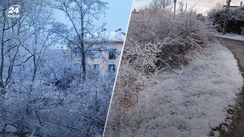 Es hat auf der Krim geschneit: magische Aufnahmen