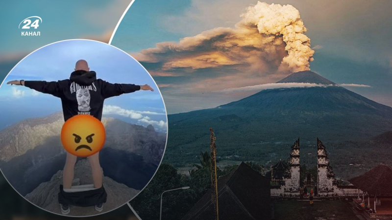 Russischer Blogger machte ein Nacktfoto auf dem heiligen Berg von Bali: wie er bestraft wurde