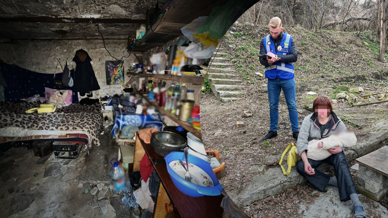 Ein 5 Monate alter Junge lebte in einem verlassenen Gebäude in Kiew