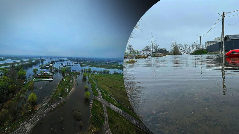 Hochwasser in der Region Kiew: Staatlicher Rettungsdienst zeigte Überschwemmungen aus der Vogelperspektive