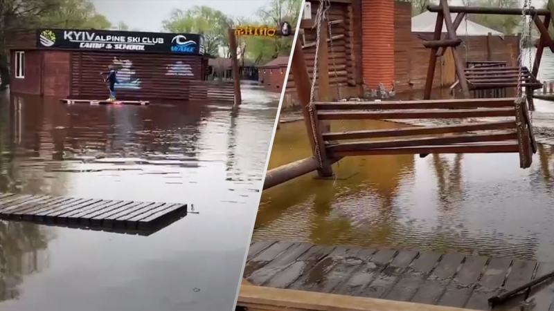 Kiew geht unter Wasser: Einwohner der Hauptstadt steigen auf Boote und Kajaks um