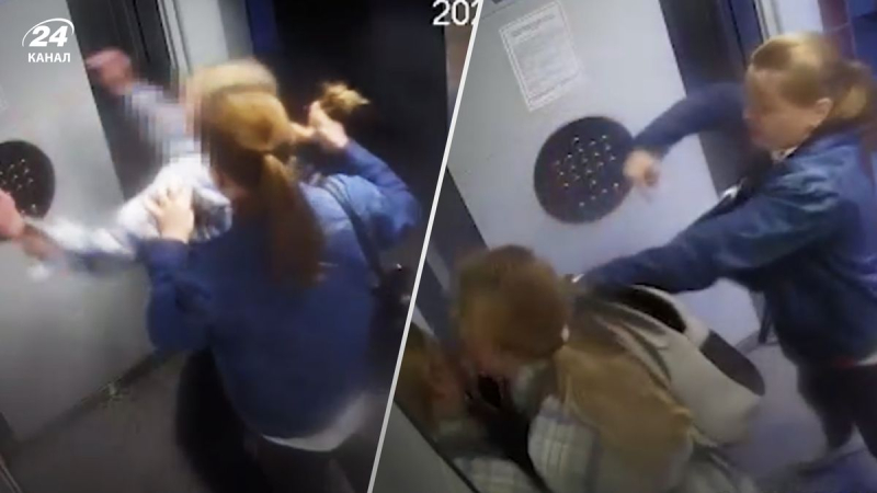 „Starke“ Erziehung: Eine Russin griff ihre Tochter in einem Aufzug mit Tritten und Misshandlungen an 