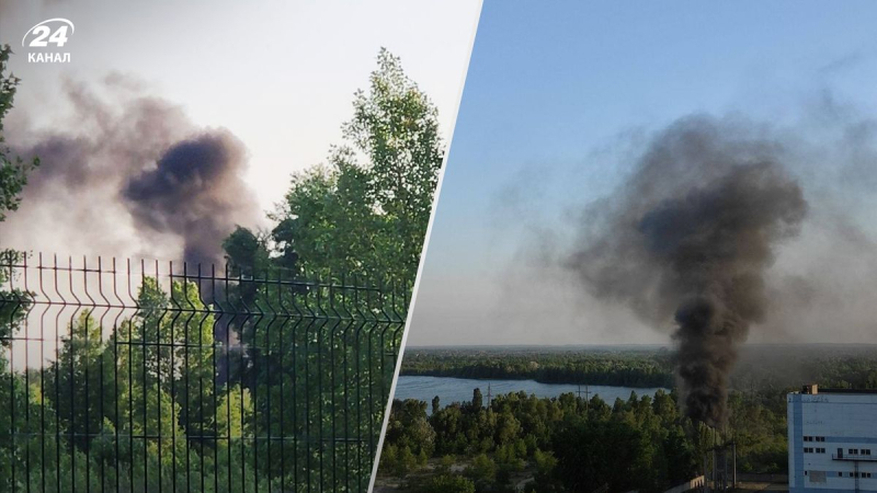 In Poznyaki in Kiew brach ein großes Feuer aus: Eine schwarze Rauchsäule stieg in den Himmel 