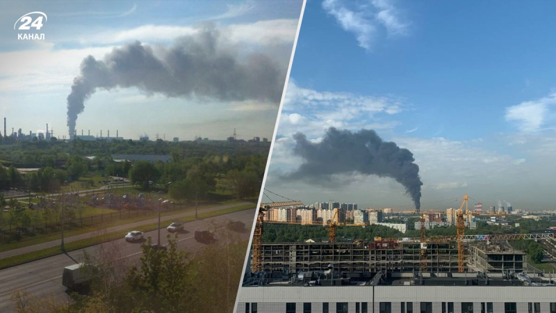 Brände fegten durch Moskau: eine Fabrik zur Produktion von MiGiv-Motoren und Lagerhallen in der Nähe eines Wärmekraftwerks Fabrik brennt