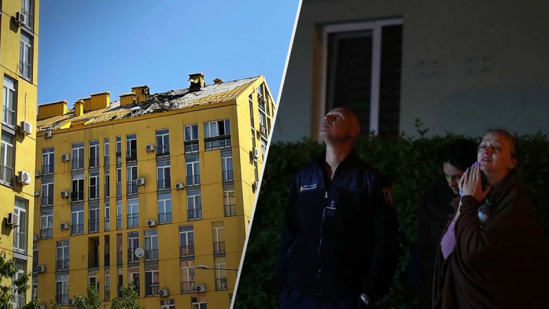 In Kiew fielen die Trümmer der Shaheda auf ein Hochhaus: Was für eine Zerstörung sieht aus wie nach dem Angriff der Russen“/></p>
<p _ngcontent-sc99=