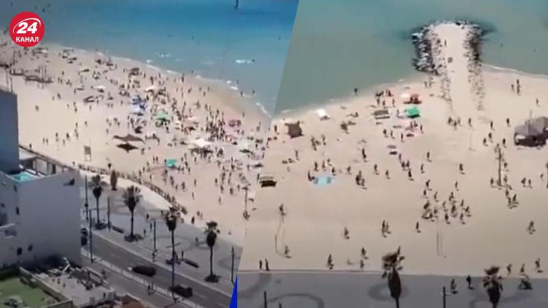 Massiver Beschuss Israels: Aufnahmen von Menschen, die vom Strand fliehen, sind online aufgetaucht