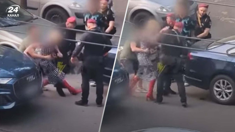 In Kiew griff ein betrunkener Autoinsasse einen Polizeibeamten an