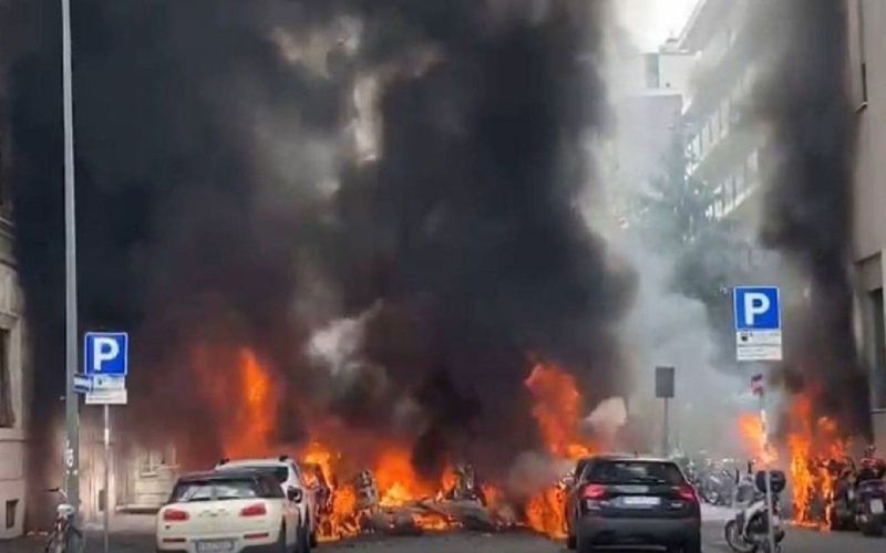 Eine gewaltige Explosion und ein Feuer brachen im Zentrum von Mailand aus – Medien (Foto)