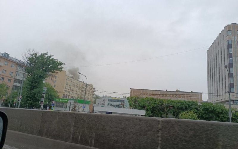 Voenkomat brennt in Moskau