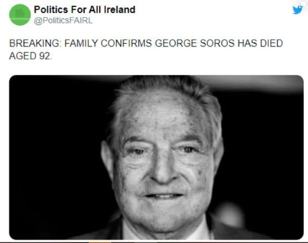 Über den Tod des berühmten amerikanischen Milliardärs George wird berichtet das Web Soros