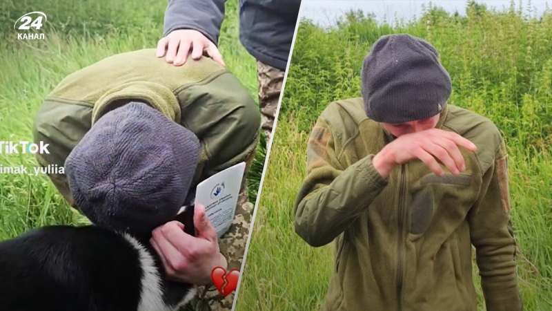Ukrainischer Krieger umarmt einen Hund bei seiner Rückkehr aus der Gefangenschaft: rührendes Video