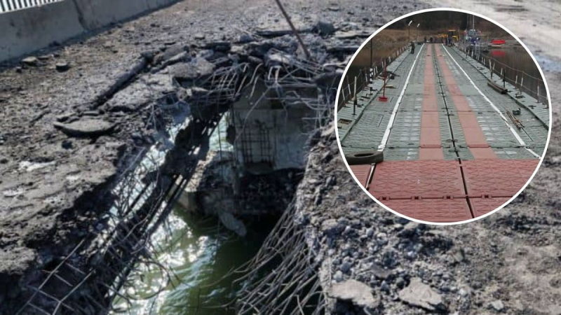 Besatzer bauten nach dem Angriff auf die Chongar-Brücke einen Pontonübergang: Satellitenbilder