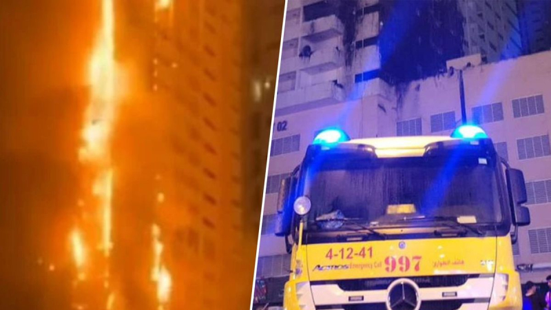 Im 36. Stock eines Wolkenkratzers in den VAE brach ein Feuer aus: gruselige Fotos und Videos 
