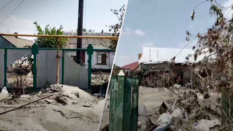 Schlimmer als apokalyptische Filme: gruselige Aufnahmen nach der Überschwemmung der Insel in Cherson