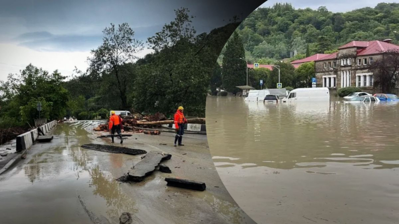 Karma in Aktion: Sirenen heulen in Sotschi, die Stadt ist überflutet, es regnet nicht werde aufhören