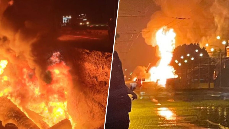 In Charkiw brach ein Großbrand aus: vorläufig – Blitz schlug in eine Gaspipeline ein“/></p><source _ngcontent-sc142=