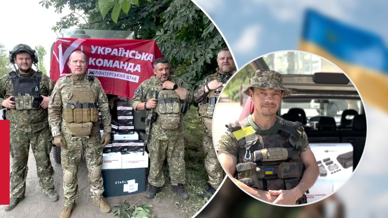 Das „ukrainische Team“ brachte Drohnen und andere Ausrüstung für die Verteidiger an die Front“/></p><source _ngcontent-sc92=