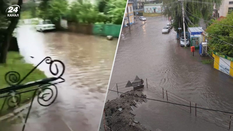 Straßen verwandelten sich in Flüsse: spektakuläre Folgen des schlechten Wetters in den Regionen Lemberg und Ternopil