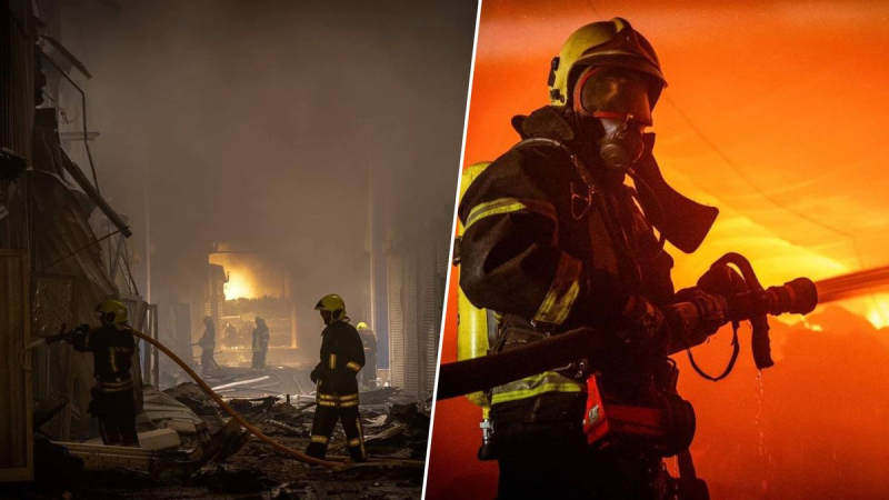 Massiver Angriff auf Odessa: Eine Rakete traf einen Industriegütermarkt, ein schweres Feuer brach aus
