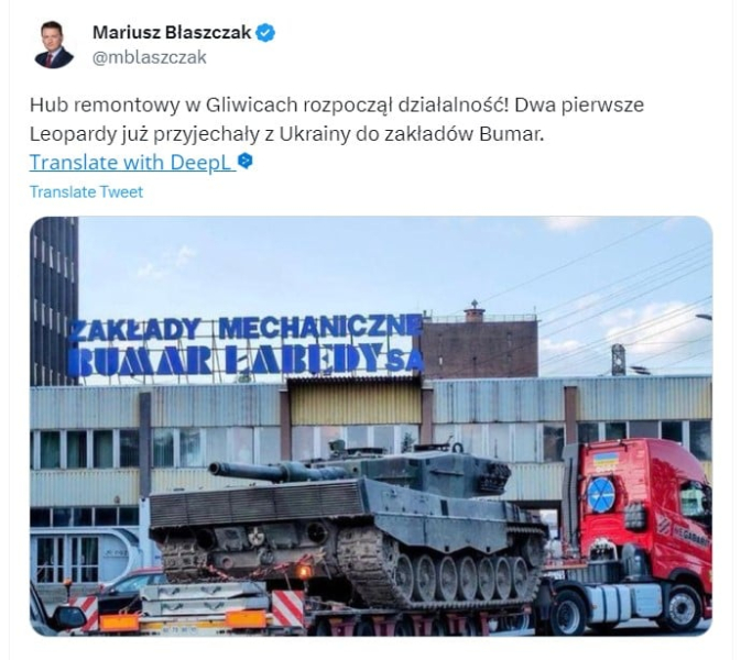 Ein Zentrum für die Reparatur von in der Ukraine beschädigten Leopard-Panzern – Blaszczak wurde in Polen eröffnet