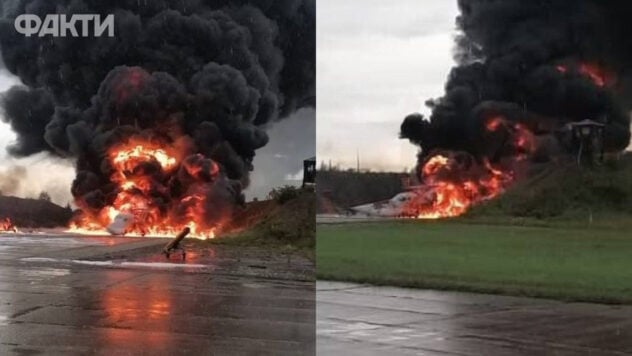 Es sind Fotos von einer Tu-22M3 aufgetaucht, die die brennende Ukraine auf dem Flugplatz Soltsy bombardiert