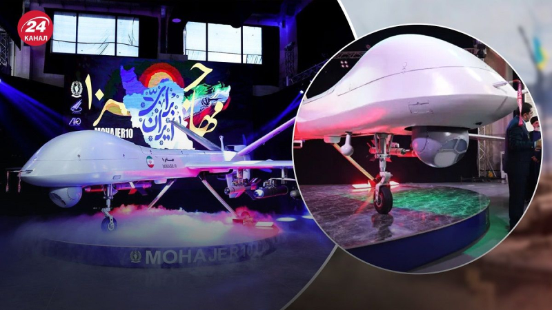 Iran zeigte ein neues UAV: Musienko nannte seine Vor- und Nachteile“ /></p>
<p>Die neue Mohajer-10-Drohne wurde im Iran vorgestellt/Channel 24 Collage</p>
<p _ngcontent-sc94 class=