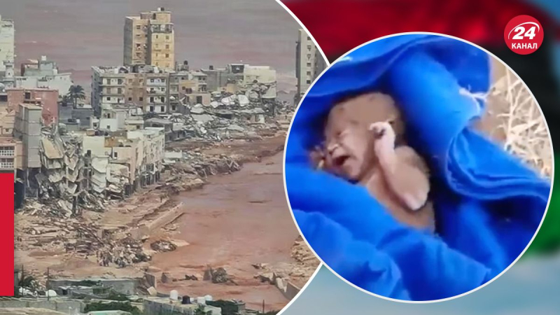 Menschen wurden unter einer Schlammschicht hervorgeholt: Ein Baby wurde bei einem starken Taifun in Libyen verletzt
