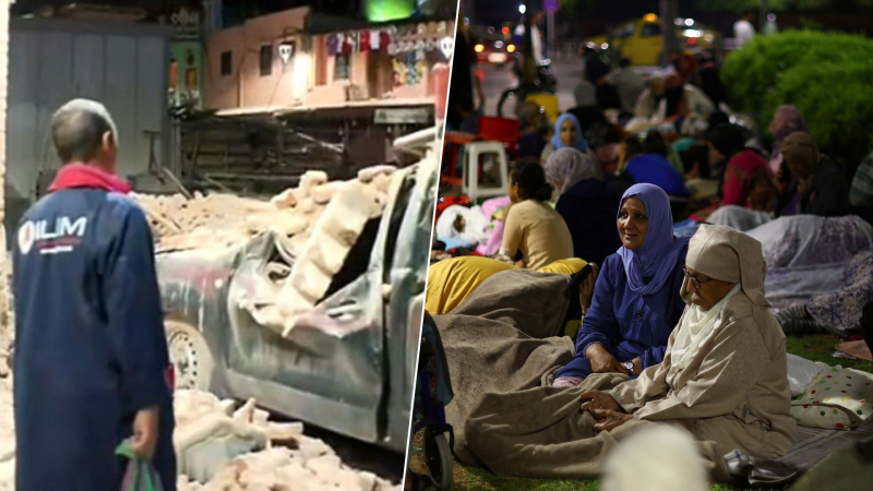 Menschen im beschädigten Marrakesch verbrachte die Nacht auf der Straße, aus Angst vor neuen Nachbeben des Erdbebens“ /></p>
<p>Im betroffenen Marrakesch verbrachten die Menschen die Nacht auf der Straße/Collage 24 Channel</p>
<p _ngcontent-sc94 class=