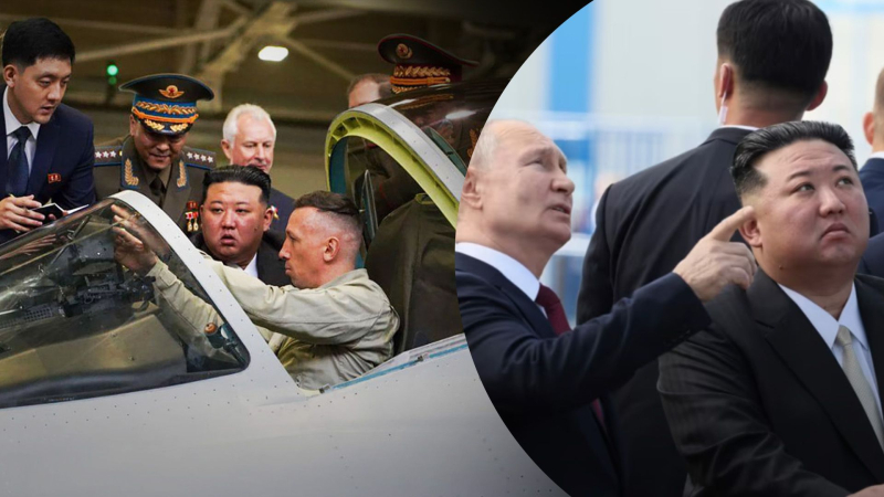 Sah den Flug von die Su-35: in „Peacemaker“ enthalten, besuchte Kim eine Produktionsanlage für Kampfflugzeuge in Russland“ /></p>
<p>Kim Jong-un besuchte eine Produktionsstätte für Kampfflugzeuge in Russland/Collage von Channel 24</p>
<p _ngcontent-sc94 class=