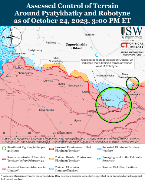 Karte der Militäreinsätze für den 25. Oktober 2023 – Lage an der Front 