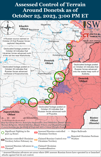 Karte der Militäreinsätze vom 26. Oktober 2023 – Lage am vorne