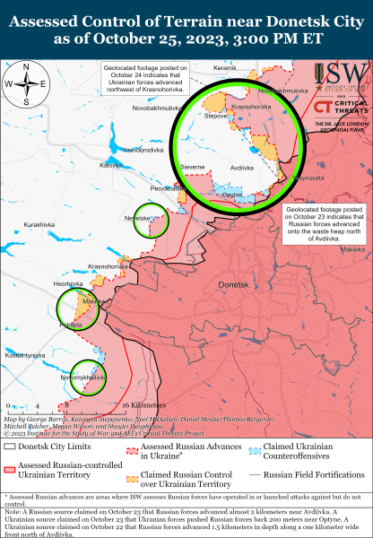 Karte der Militäreinsätze für den 26. Oktober 2023 – Lage an der Front