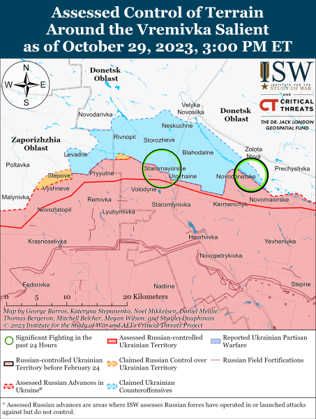 Karte der Kampfhandlungen am 30. Oktober 2023 – Lage an der Front“ /></p>
<p><img decoding=