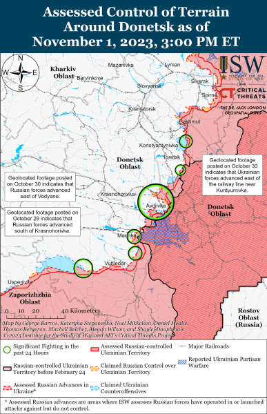 Karte der Militäreinsätze vom 2. November 2023 – Lage an der Front