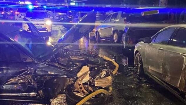 In Kiew rammte ein BMW fünf Autos, es kam zu einer Schlägerei zwischen den Besitzern