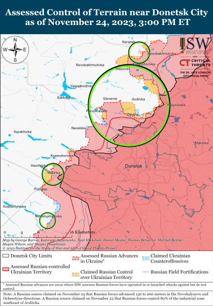 Karte der Militäreinsätze für den 25. November 2023 – Lage an der Front 