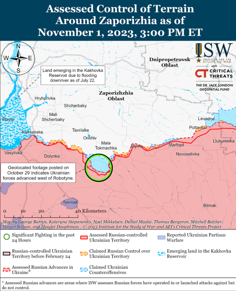 Karte der Militäreinsätze vom 2. November 2023 – Lage an der Front