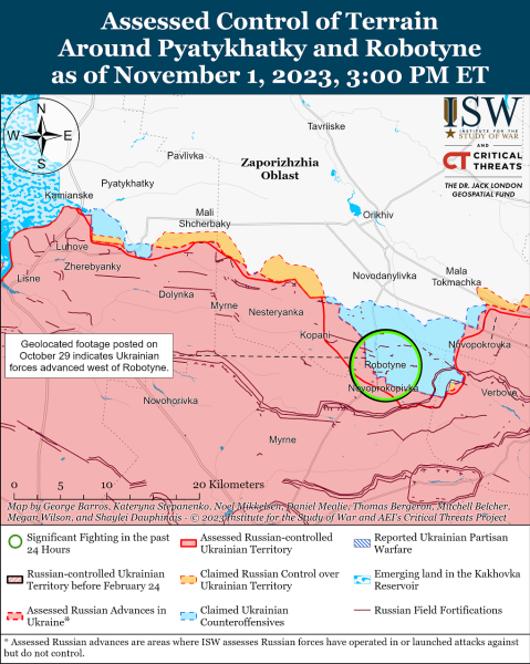 Karte der Militäreinsätze vom 2. November 2023 – Lage an der Front