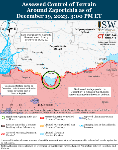 Karte der Militäreinsätze für den 20. Dezember 2023 – Situation an der Front“ /></p>
<p> <img decoding=