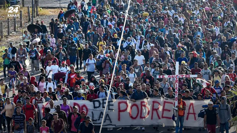 Tausende Migranten marschieren zur US-Grenze in Mexiko