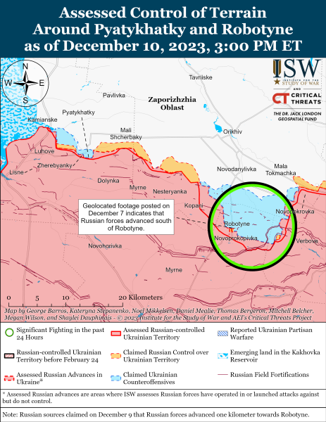 Karte der Militäreinsätze vom 11. Dezember 2023 – Situation an der Front