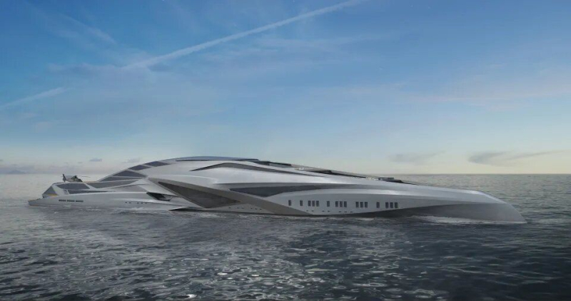 Die erste Gigayacht der Welt: Was wird das größte futuristische Schiff überraschen und sein Foto