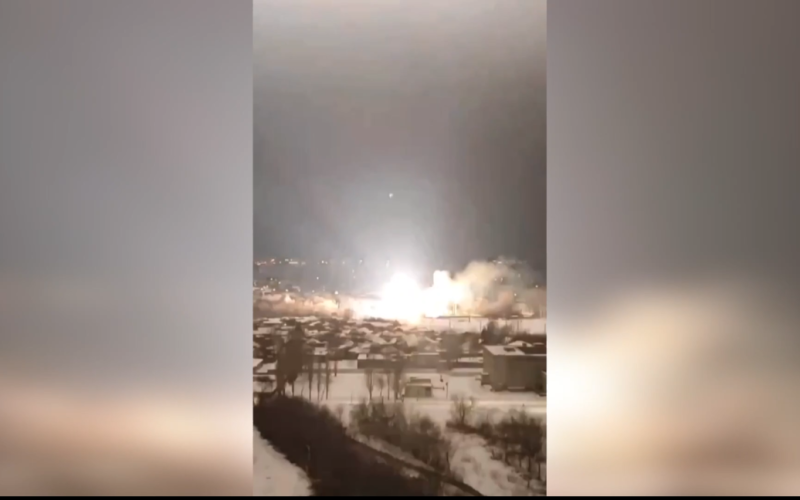 In Belgorod Region nach der Explosion fing ein Umspannwerk Feuer: Video