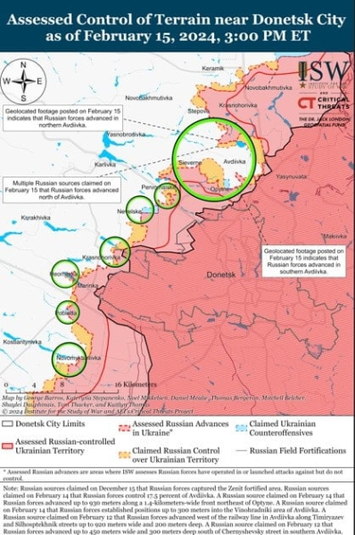 Die Kämpfe um Avdiivka zeigen, dass die Invasoren nicht in der Lage sind, die Truppen der ukrainischen Streitkräfte (ISW) einzukreisen 