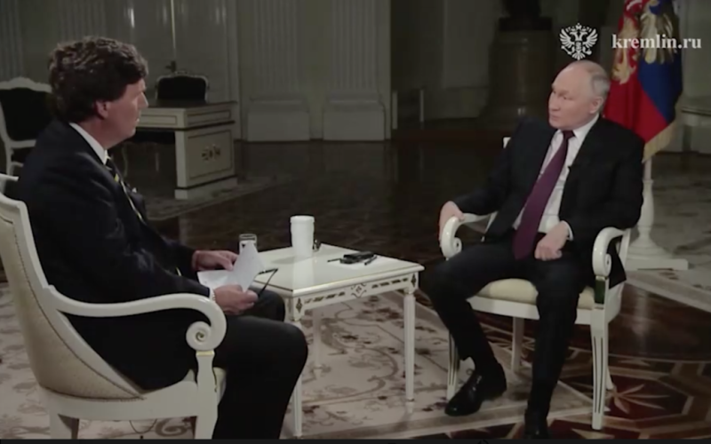 Ich konnte' Ich halte es nicht aus: Putin fluchte während eines Interviews mit Carlson“ /></p>
<p><strong>Ich konnte nicht widerstehen, wie man sagt, meine Nerven forderten ihren Tribut.</strong></p>
<p >Der russische Präsident Wladimir Putin verwendete in einem Interview mit dem amerikanischen Propagandisten Tucker Carlson obszöne Sprache. Der Diktator sagte „f*ck“ während regelmäßiger Schreie über die NATO und die Ukraine.</p>
<p>Die russische Ausgabe der „Moscow Times“ schreibt darüber.</p>
<h2>„Betrüger“ von der NATO und „schrecklich“ Die Ukraine verärgerte den „armen“ Putin.</h2>
<p>Der Kreml-Diktator warf dem Westen erneut vor, sein Versprechen bezüglich der Nichterweiterung der NATO gebrochen zu haben. Genau genommen würde ich 5 Wellen dieser Erweiterung starten. Im Jahr 2008, beklagt sich Putin, habe die NATO gesagt, dass die Tür zum Bündnis auch für die Ukraine offen stünde.</p>
<p><strong>„Ich sage: „Warum werden sie morgen nicht Druck auf Sie ausüben (um die Ukraine aufzunehmen?“) NATO – Anm. d. Red.) – und Sie werden wieder zustimmen? ? Keine“, sagte Putin.< /strong></p>
<p>Erinnern Sie sich daran, dass der berüchtigte ehemalige Moderator des amerikanischen Senders Fox News, Tucker Carlson, nach Moskau kam und ankündigte, dass er ein Interview mit dem russischen Diktator Wladimir Putin annehmen würde.< /p> </p>
<h4>Ähnliche Themen:</h4 >Weitere Neuigkeiten</p>
<!-- relpost-thumb-wrapper --><div class=