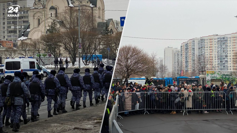 Russland verabschiedet sich von Nawalny: Es sind viele Sicherheitskräfte in der Nähe, Menschen werden durchsucht, Scharfschützen wurden gesichtet“ /></p>
<p>In Maryino verabschieden sie sich von Navalny/Collage 24 Channel</p>
<p _ngcontent-sc92 class=