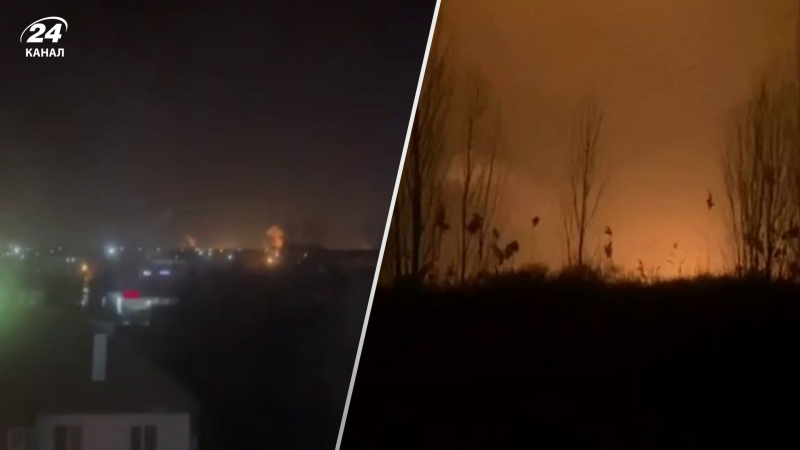 Drohnen griffen Slawjansk an- in Kuban: In einer der Fabriken brach ein Feuer aus“ /></p>
<p>In der Region Krasnodar brach in einer Ölraffinerie ein Feuer aus/Video-Screenshots, Collage von Channel 24</p>
<p _ngcontent-sc160 class=