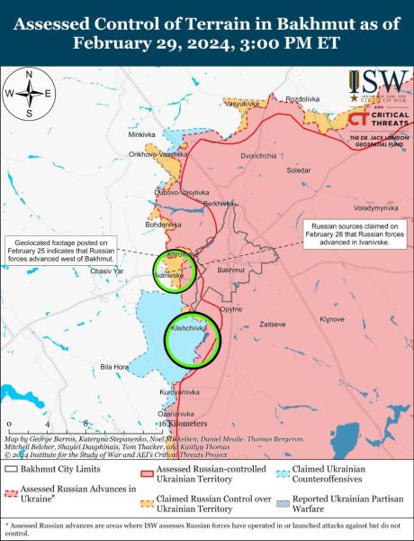 Karte der Kampfhandlungen am 1. März 2024 – Lage an der Front“ /></p>
<p><img decoding=