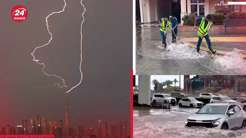 Beeindruckende Aufnahme: Blitz traf den größten Wolkenkratzer der Welt, Burj KhalifaIn den Vereinigten Arabischen Emiraten herrscht schlechtes Wetter/Collage 24 Channel

<p _ngcontent-sc90 class=