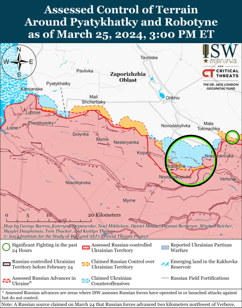 Karte der Militäreinsätze vom 26. März 2024 – Situation vorne“ /></p>
<p>ISW </p>
<p><img decoding=
